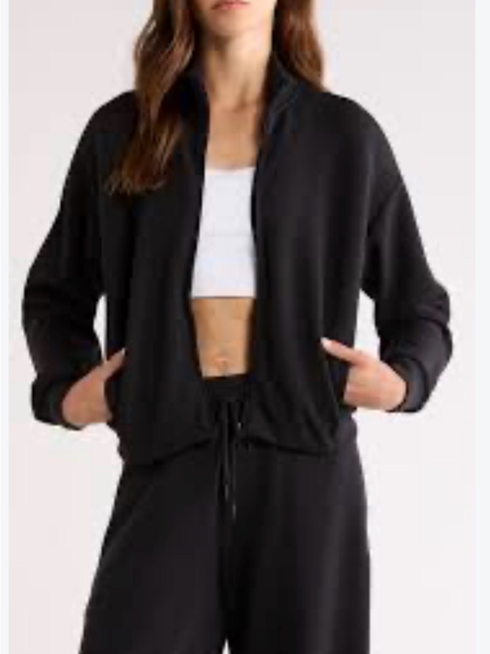 Zella Black Women's Soft Zip-Front Jacket XL